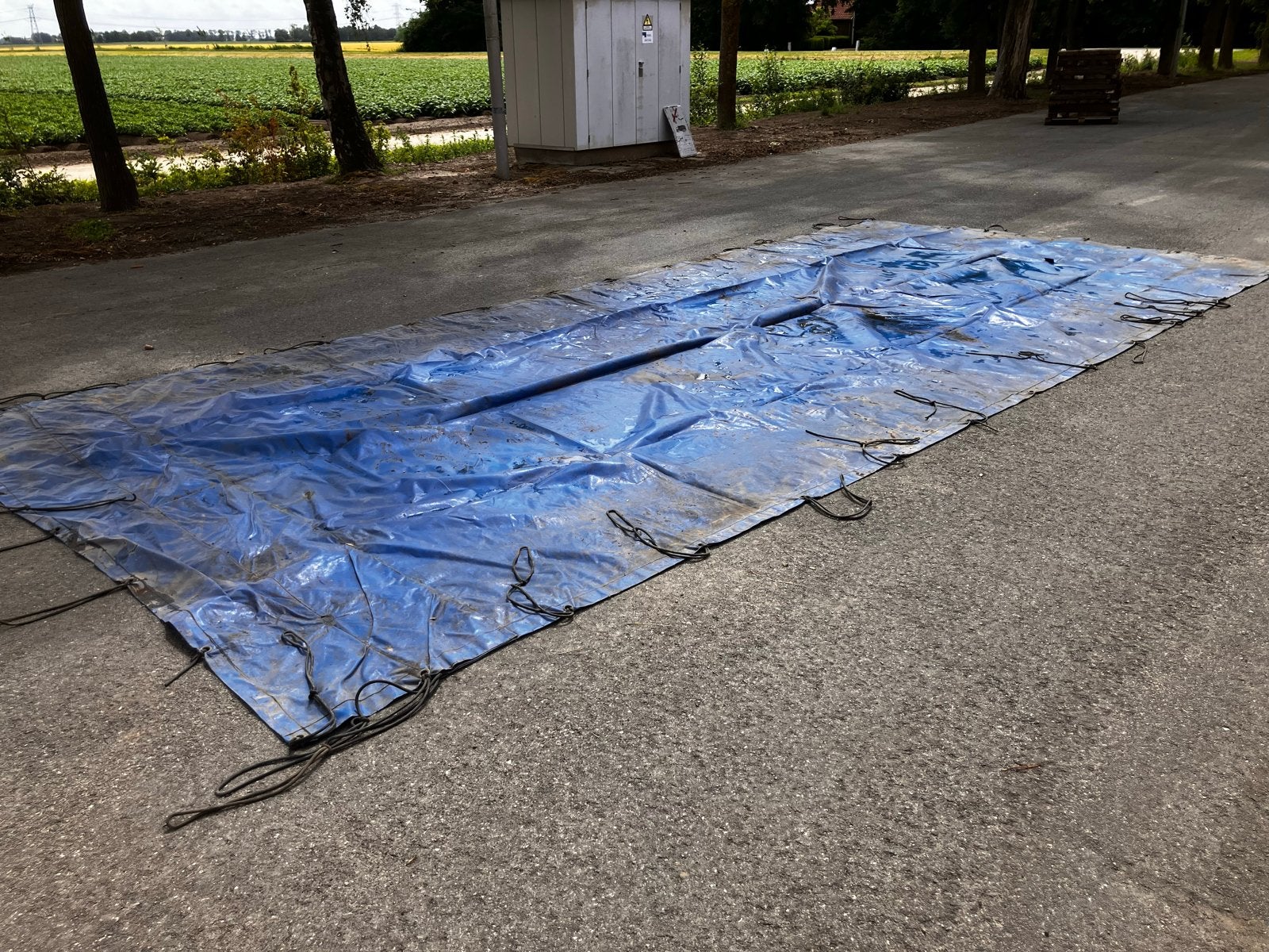 Groot zeil 760x340 cm voor caravan, boot of haardhout, Ophalen of Verzenden, Gebruikt, 15 m² of meer, Zeil