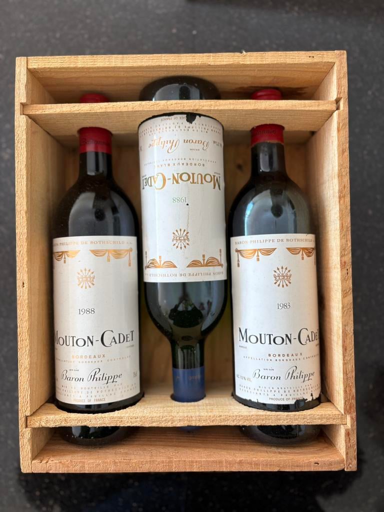 Mouton-Cadet - Baron Philippe de Rothschild - 1983/1988, Ophalen, Frankrijk, Nieuw, Rode wijn