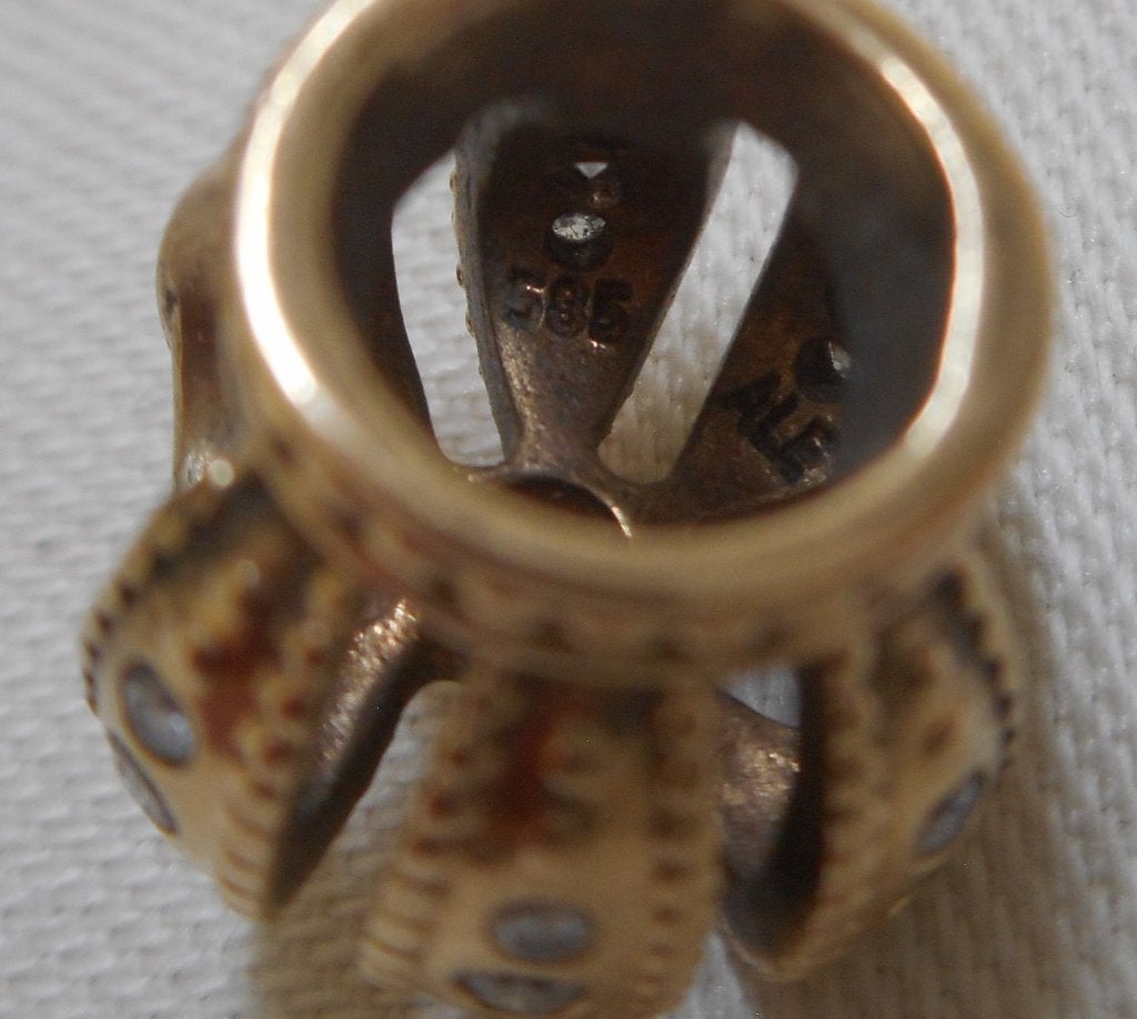 Pandora 14 K Gouden Bedel met Diamant Majestic Crown nr.276, Verzenden, Pandora, Zo goed als nieuw, 1 bedel