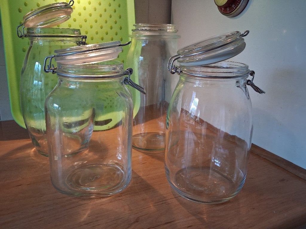 Glazen weckpotten en voorraadpotten, Huis en Inrichting, Ophalen, Gebruikt, Pot, Bus of Blik, Glas