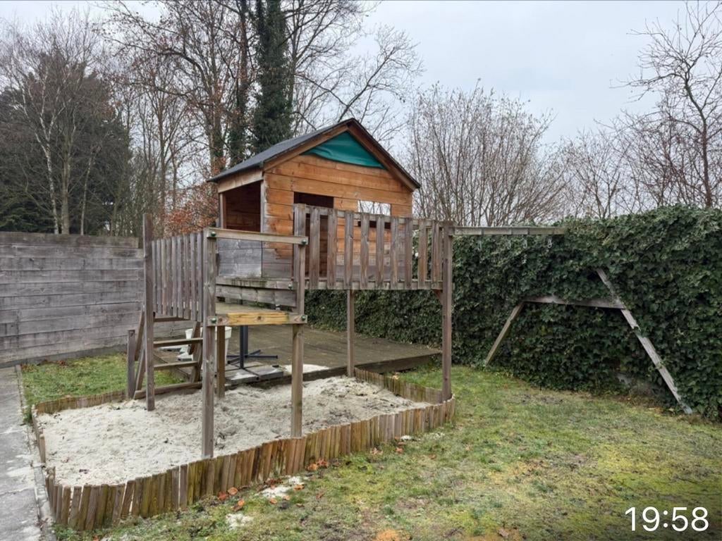 Houten speelhuisje merk Wickey, Ophalen of Verzenden, Gebruikt, Klimwand