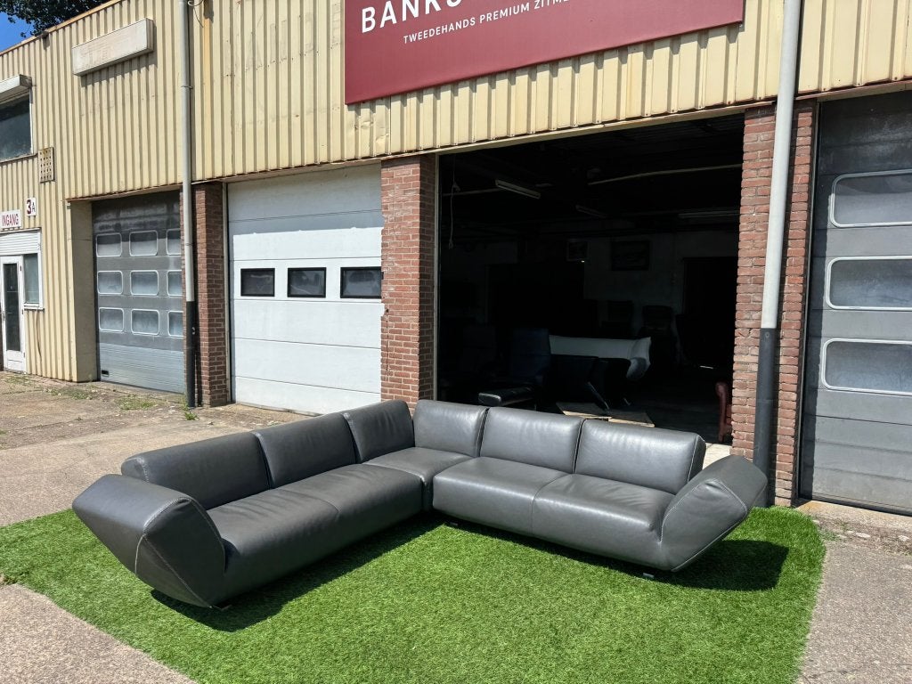 Leolux Rising Dunes Hoekbank grijs design bankstel, Huis en Inrichting, 250 tot 300 cm, Leolux, Hout, Geen
