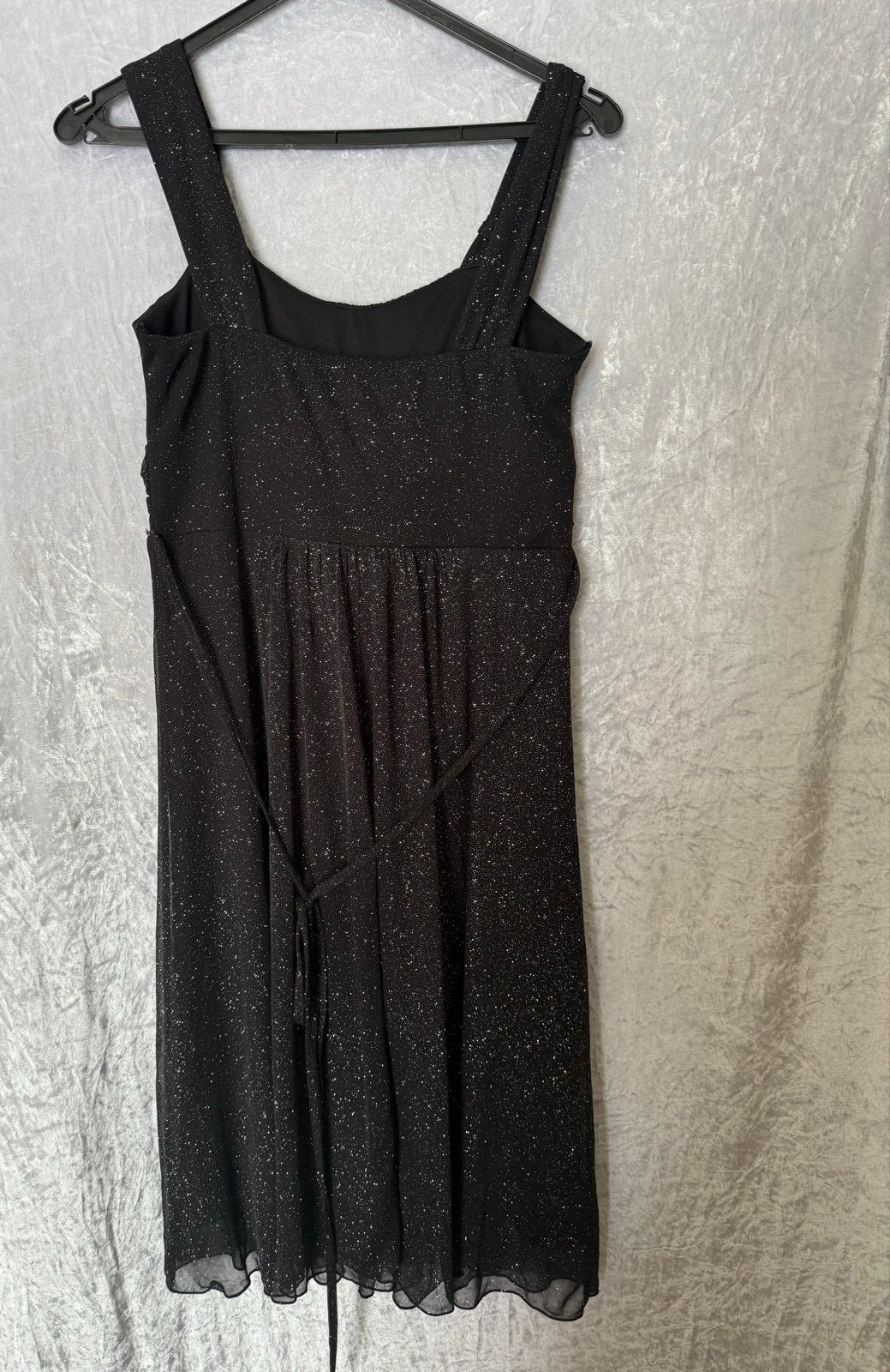 Yessica Zwart Glitter Jurkje Maat 36 (S), Kleding | Dames, Jurken, Zwart, Ophalen of Verzenden, Zo goed als nieuw, Knielengte