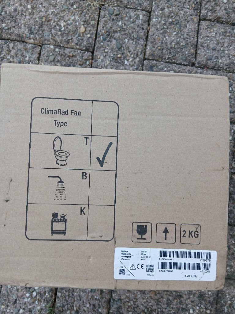 climarad T-fan met montage set, Ophalen of Verzenden, Nieuw, Afzuiger
