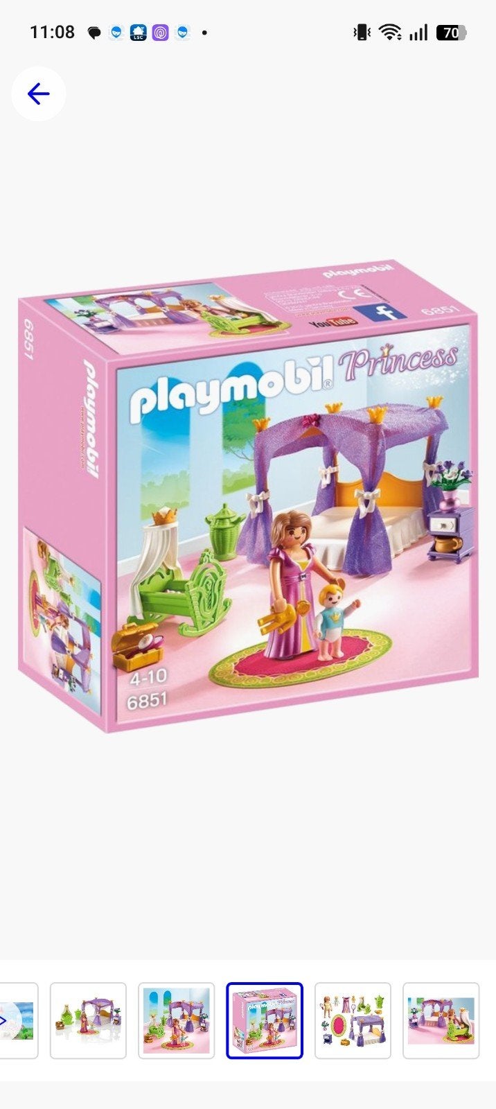 Playmobil Princess Slaapkamer met hemelbed (6851), Complete set, Overige typen, Ophalen of Verzenden, Zo goed als nieuw