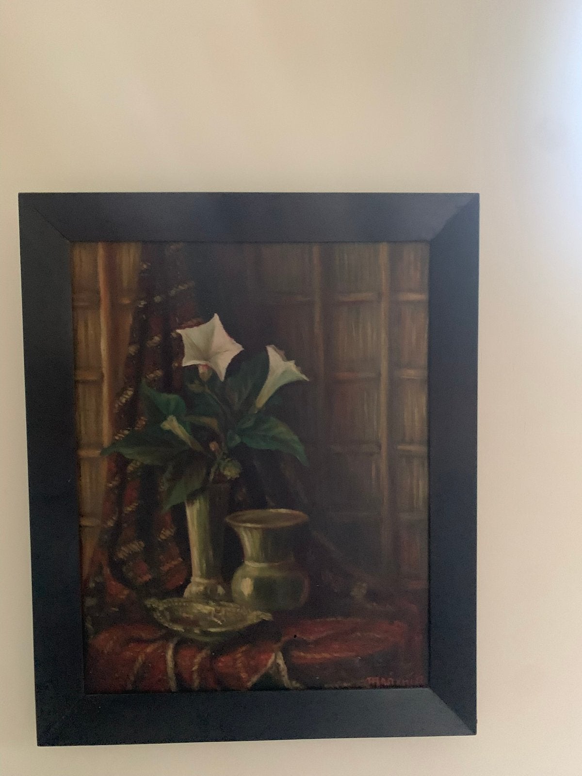 Witte lelie oud schilderij, Antiek en Kunst, Kunst | Schilderijen | Klassiek, Ophalen of Verzenden
