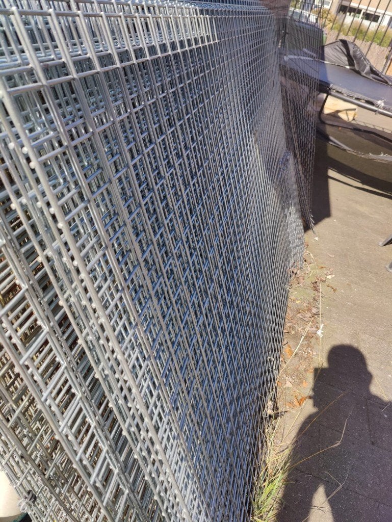 Verzinkte gaaspanelen/draadmatten 195x125 cm – maas 5x5 cm, Tuin en Terras, Ophalen, Zo goed als nieuw, 20 meter of meer, Draad