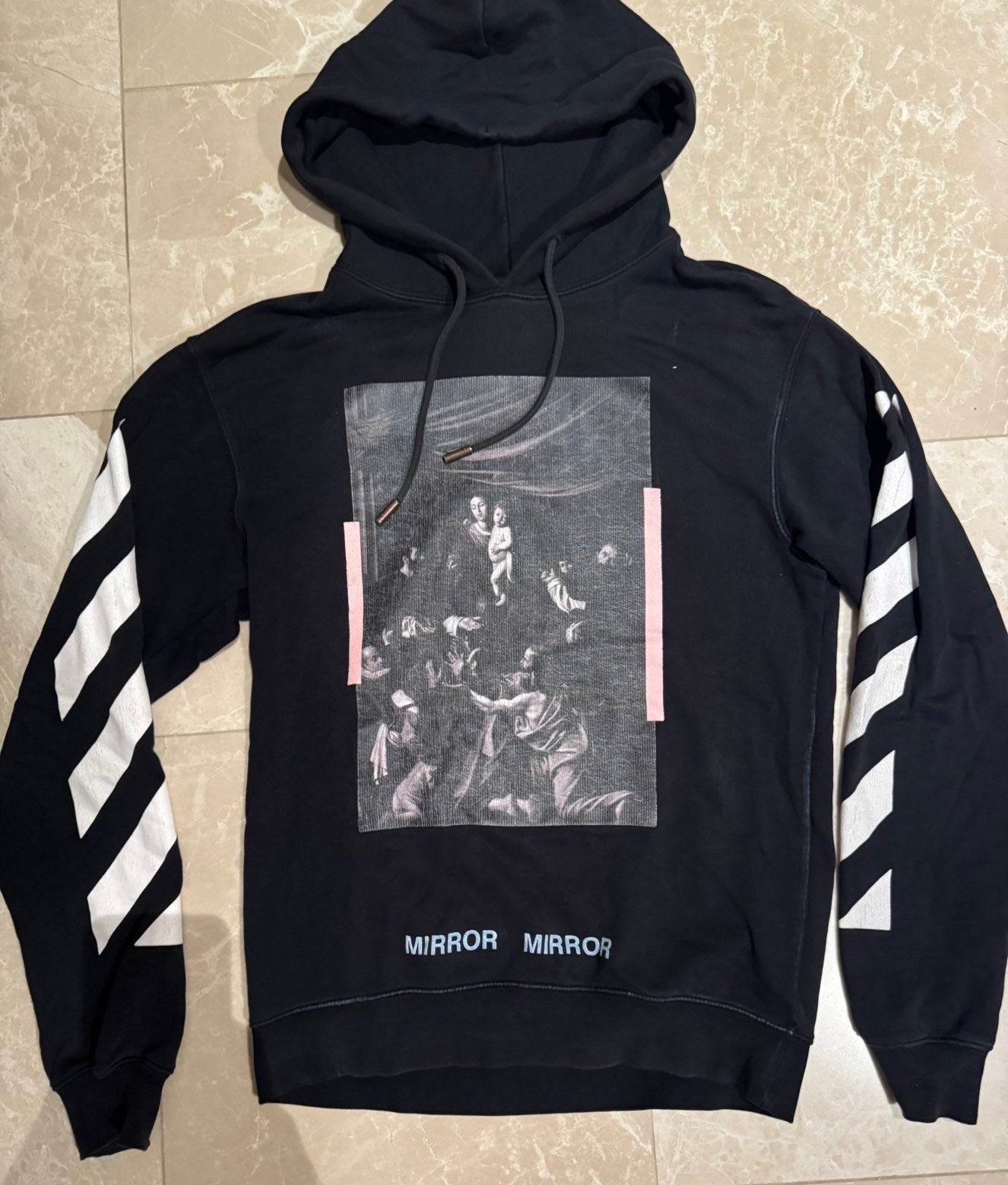 Off-White Virgil Abloh Black Hoodie, Ophalen of Verzenden, Zo goed als nieuw, Maat 48/50 (M), Zwart