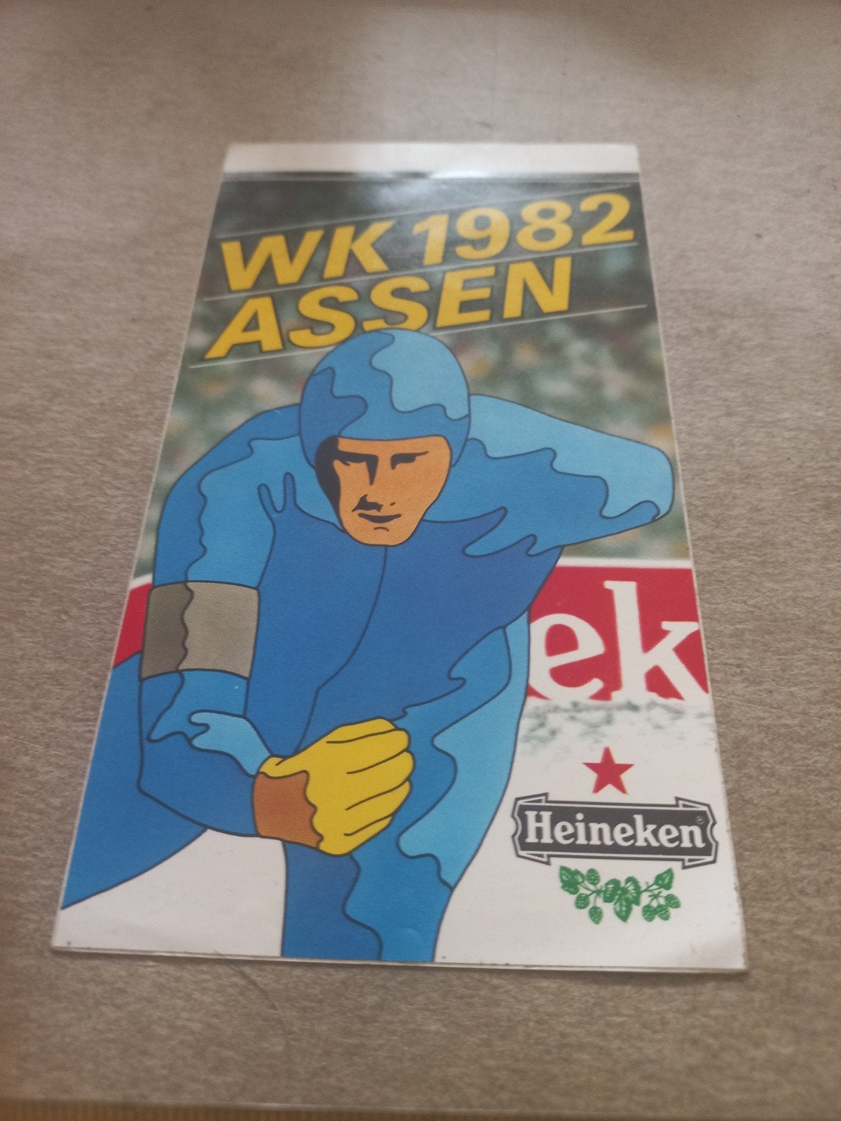 WK 1982 Assen Schaatsen  Heineken, Ophalen of Verzenden, Gebruikt