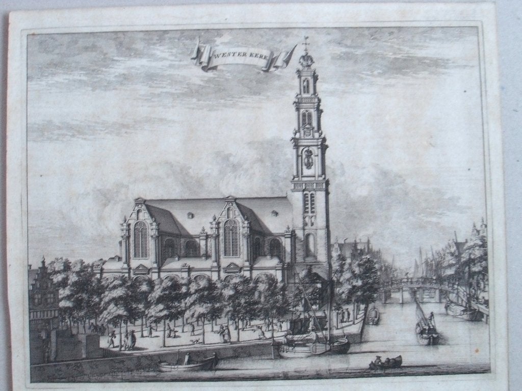 Casparus Commelin - Wester Kerk - kopergravure - 1691, Ophalen