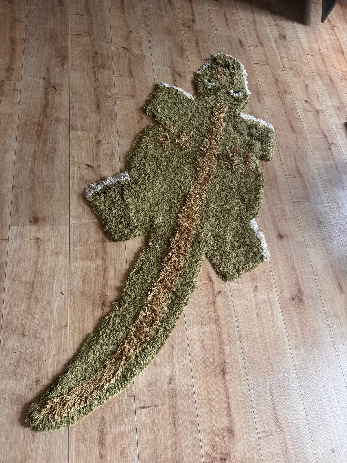 Uniek Vloerkleed Krokodil - 200x80 cm - Nieuwstaat, Overige vormen, Groen, Nieuw, 200 cm of meer