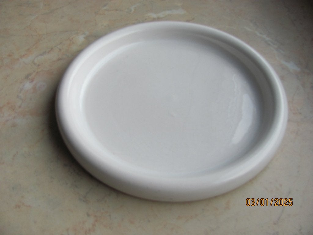 NIEUWSTAAT witte platte RONDE keramiek SCHAAL bord ø 24 cm, Huis en Inrichting, Woonaccessoires | Schalen en Manden, Porselein of Keramiek