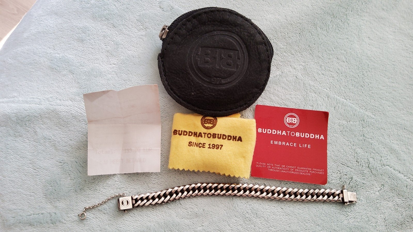 BIB Buddhatobuddha Armband originele leren etui 18 cm, Ophalen of Verzenden, Goud, Overige materialen