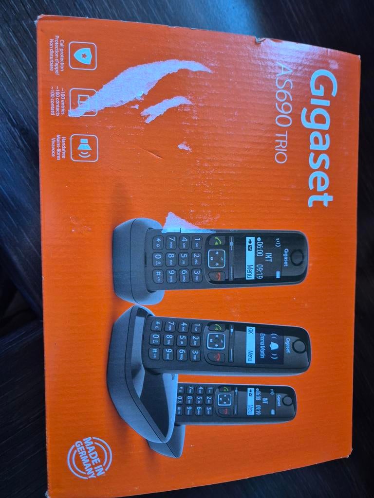Nieuwe Gigaset AS690 Trio draadloze huistelefoon, Ophalen of Verzenden, Nieuw, 3 handsets