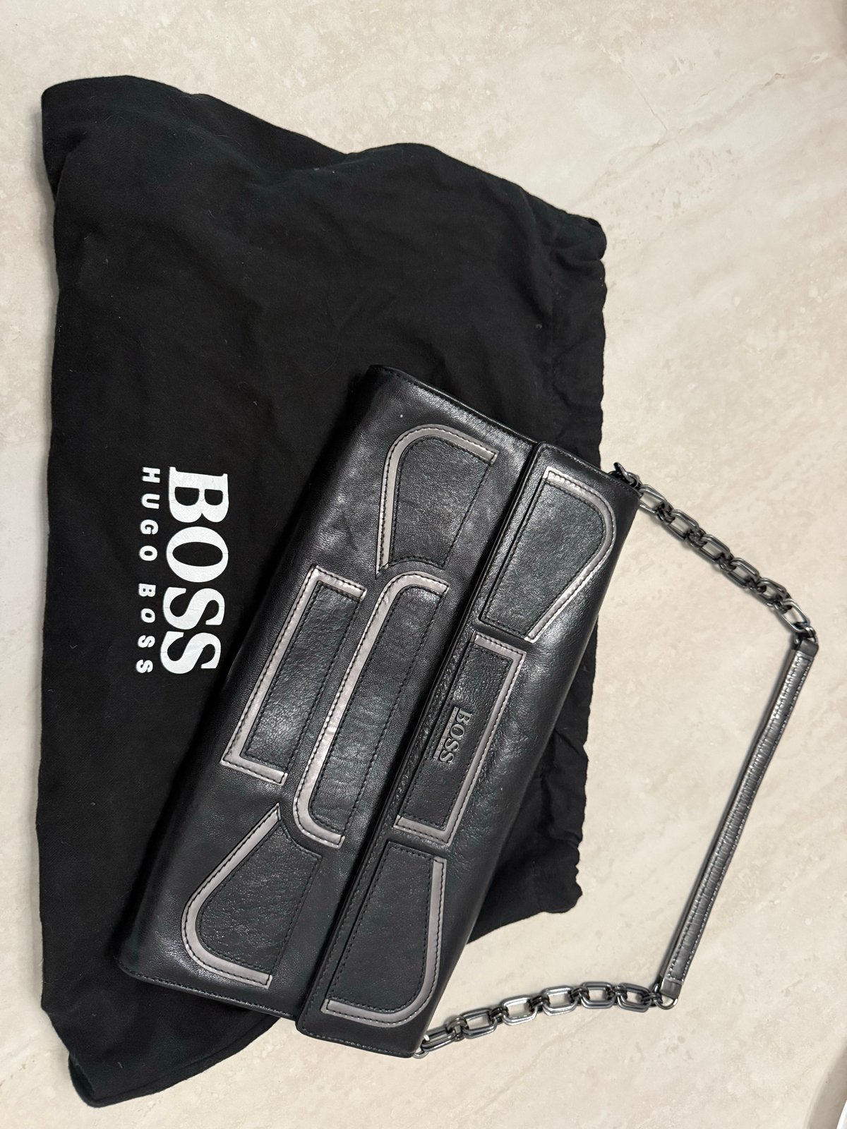 Hugo Boss tas, Sieraden, Tassen en Uiterlijk, Ophalen, Zo goed als nieuw, Zwart, Avondtasje