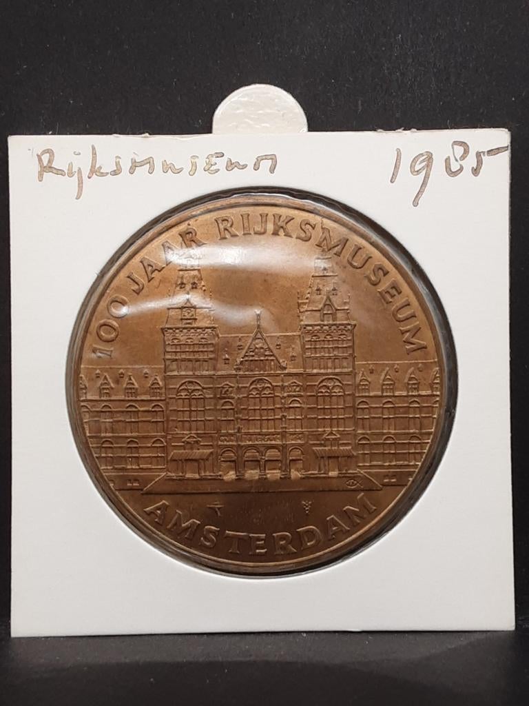 Penning 100 jaar Rijksmuseum Amsterdam, Ophalen of Verzenden, Overige materialen, Nederland