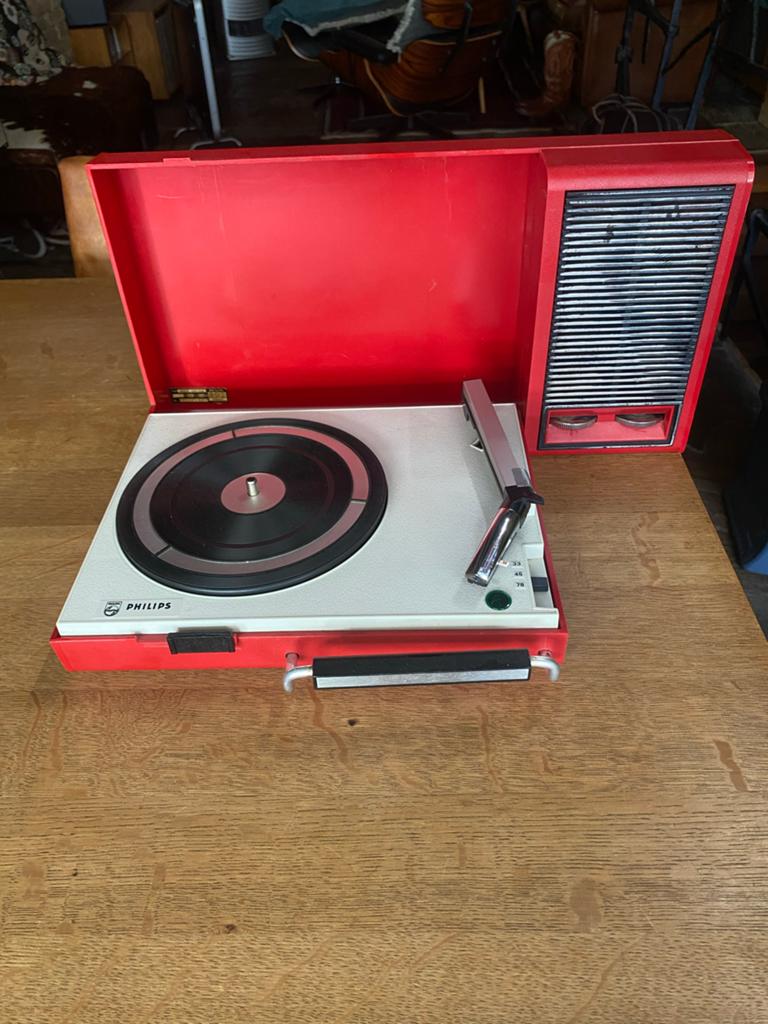 Vintage Philips draagbare platenspeler, Ophalen of Verzenden, Gebruikt, Platenspeler, Philips