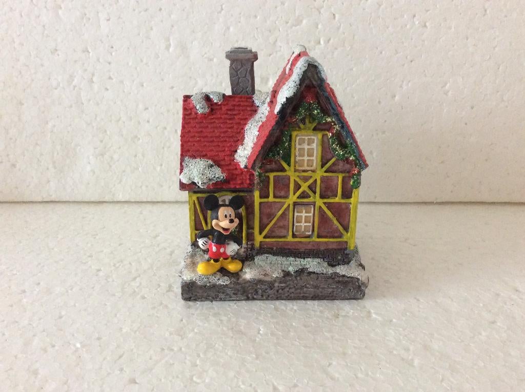 kerstdorp - huisje - disney mickey mouse, Ophalen of Verzenden, Mickey Mouse, Zo goed als nieuw, Beeldje of Figuurtje