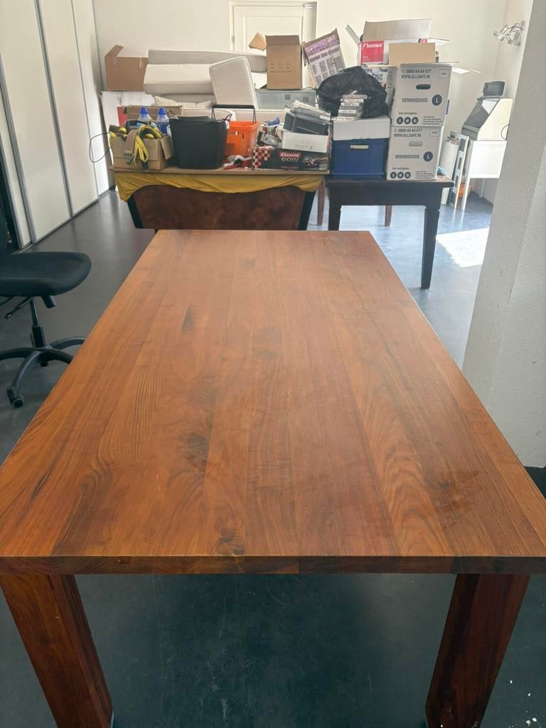 Houten tafel 2 bij 1, Huis en Inrichting, Tafels | Salontafels, Ophalen, 50 tot 100 cm, Zo goed als nieuw, Minder dan 50 cm