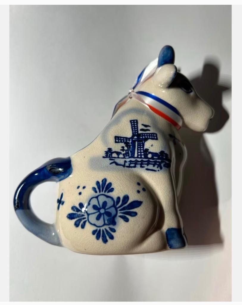 Delfts blauwe melkkan in de vorm van een koe, Ophalen of Verzenden