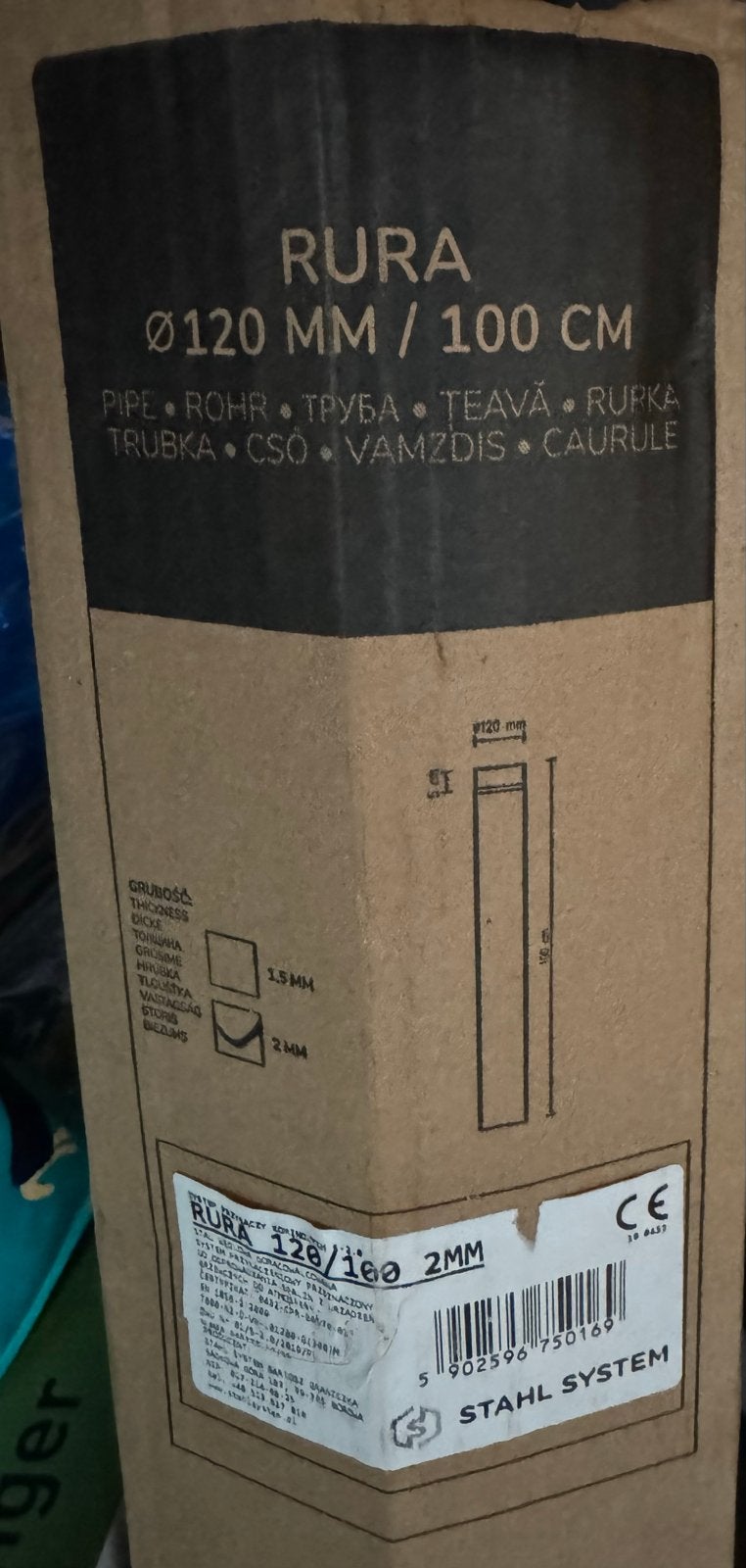 Nieuwe 120mm kachelpijp zwart 1 meter lang, Ophalen of Verzenden, Nieuw
