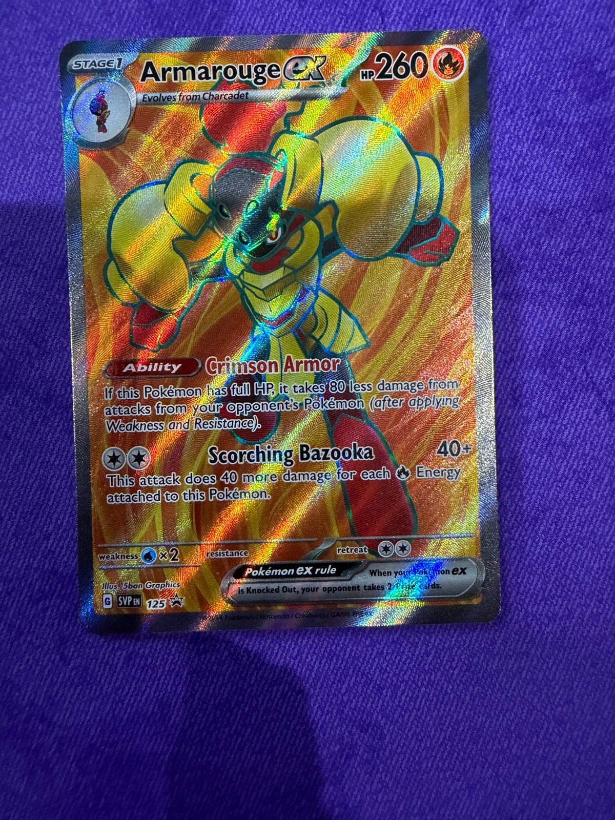 Armarouge ex SVPM 125 Pokémon kaart, Ophalen of Verzenden, Zo goed als nieuw, Losse kaart, Foil