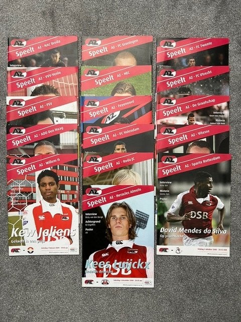 17x Voetbal programma boekjes AZ Alkmaar 2008 - 2009 ook los, Verzenden, Zo goed als nieuw, AZ, Boek of Tijdschrift