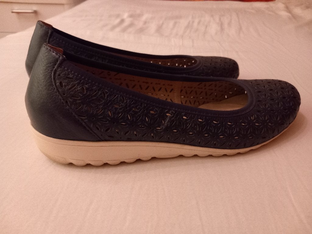 Damesschoenen, Blauw, Zo goed als nieuw, Caprice, Ballerina's