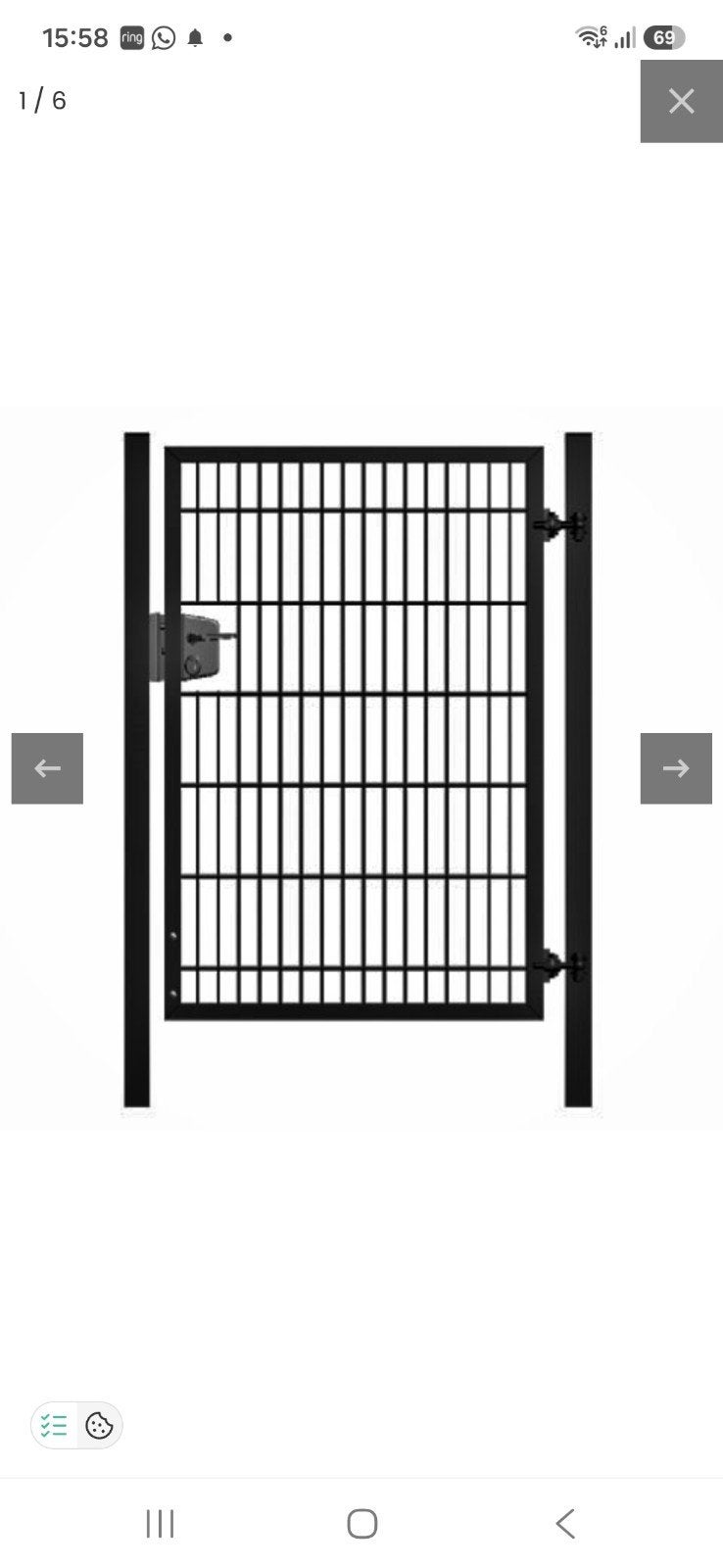stalen tuinpoort 90x125, Ophalen, IJzer, Draaipoort, 100 tot 150 cm