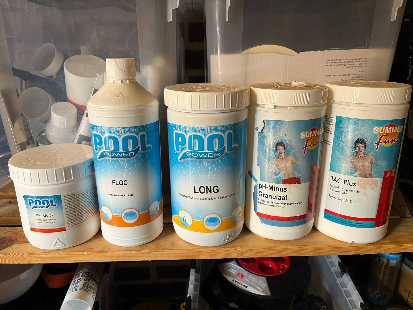 Zwembad chemicaliën: Floc, Long, pH-Minus, TAC Plus, Mini Qu, Ophalen, Gebruikt, Reinigingsmiddel