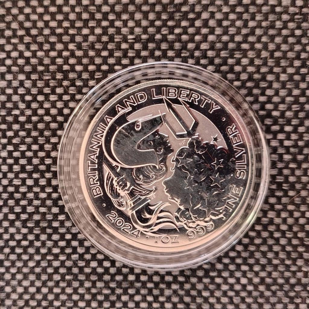 Britannia and Liberty 2024 1 Oz zilveren munt 2 pounds, Ophalen of Verzenden, Overige landen