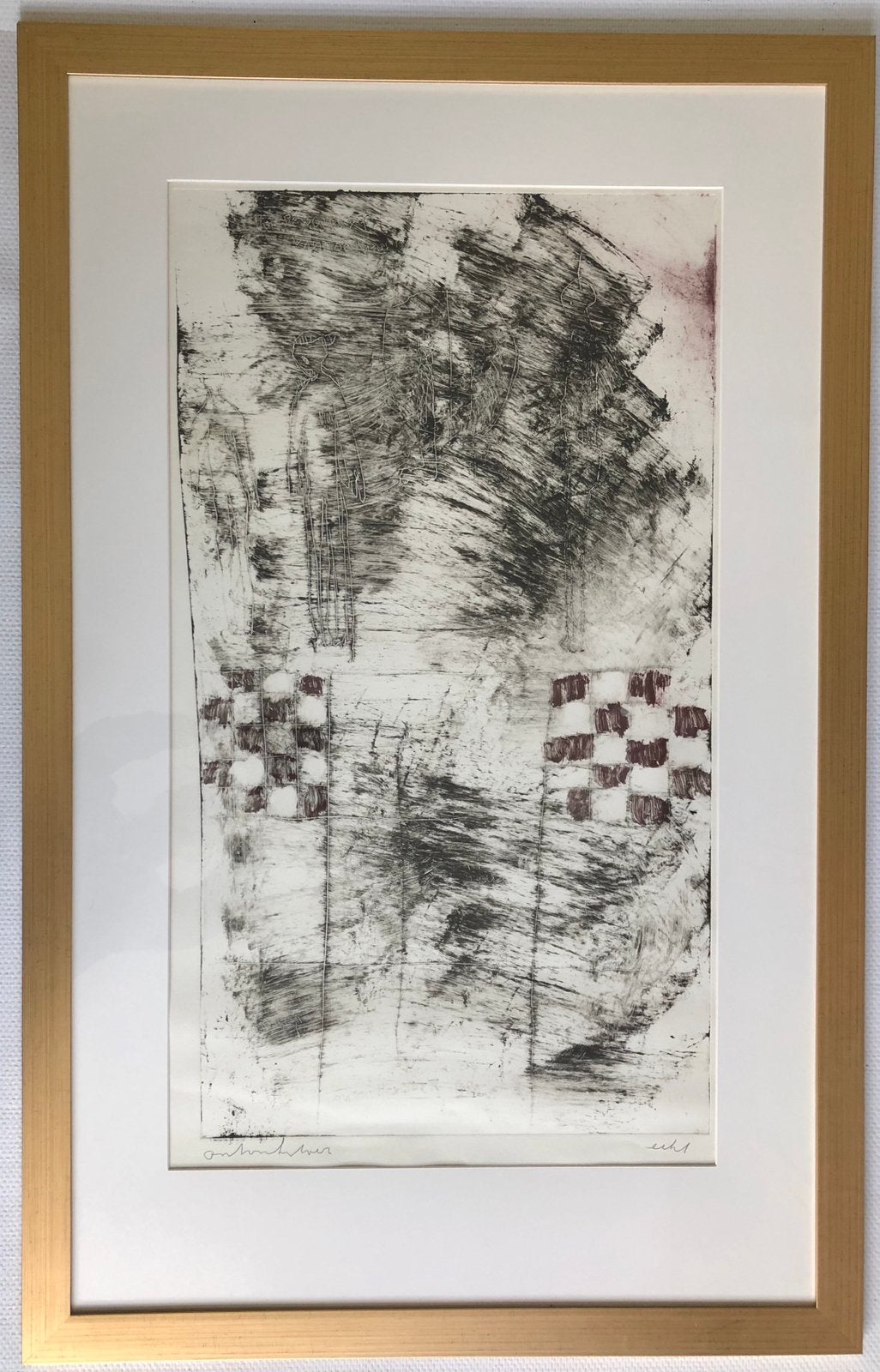 Anton Heyboer; zeer grote ets in fraaie lijst, nu 795,=, Antiek en Kunst, Ophalen