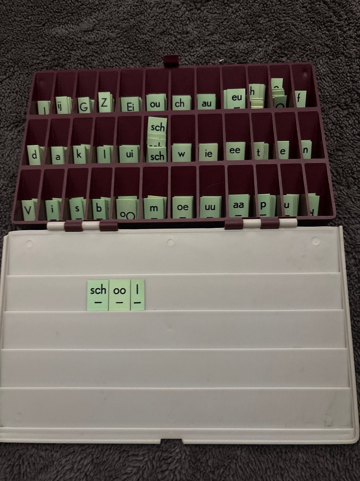 Vintage Letterdoos - Educatief Spel voor Taalontwikkeling, Ophalen of Verzenden, Gebruikt, Taal en Lezen
