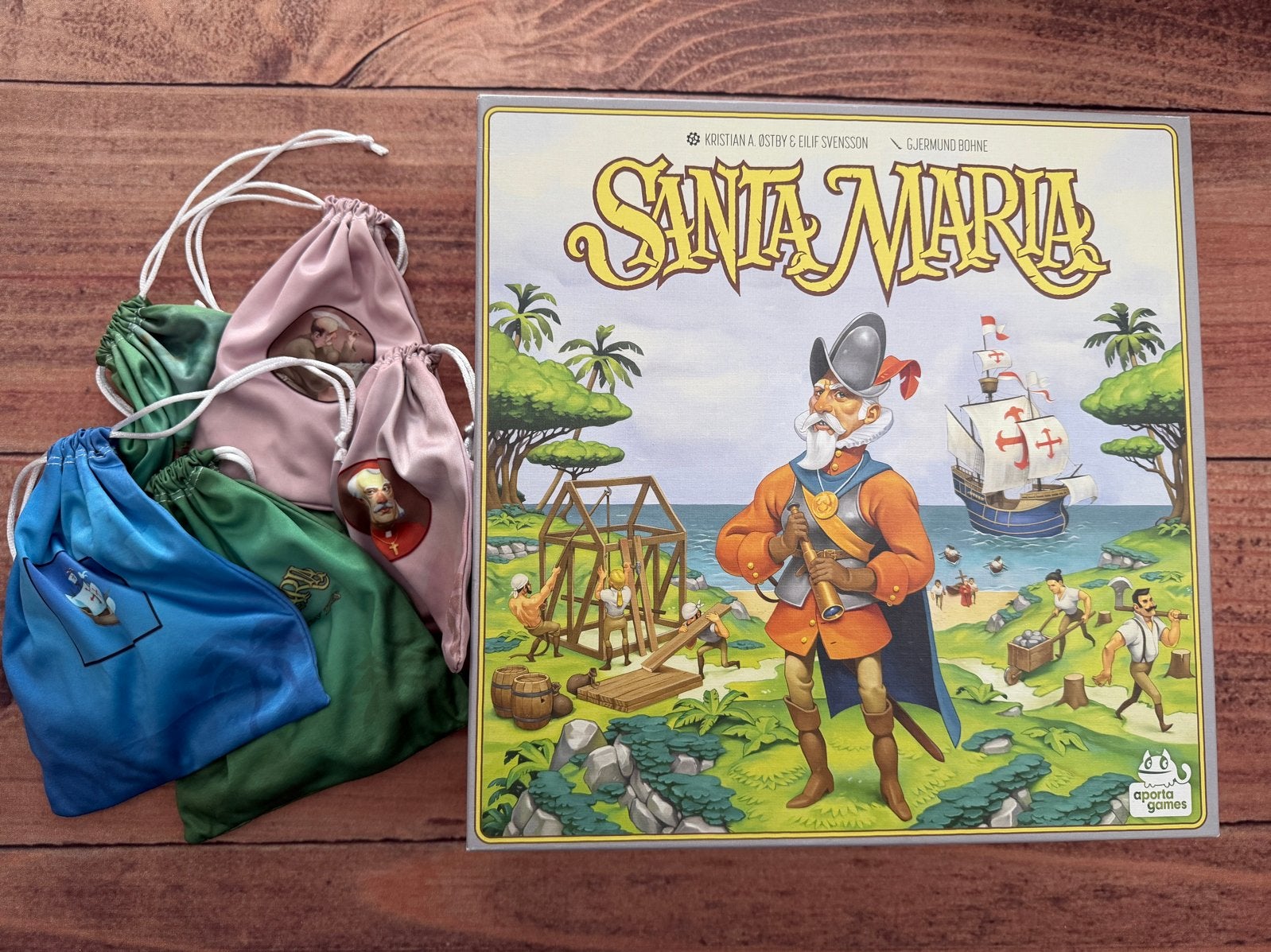 Santa Maria bordspel met BGG zakjes en uitbreiding, Ophalen of Verzenden, Zo goed als nieuw