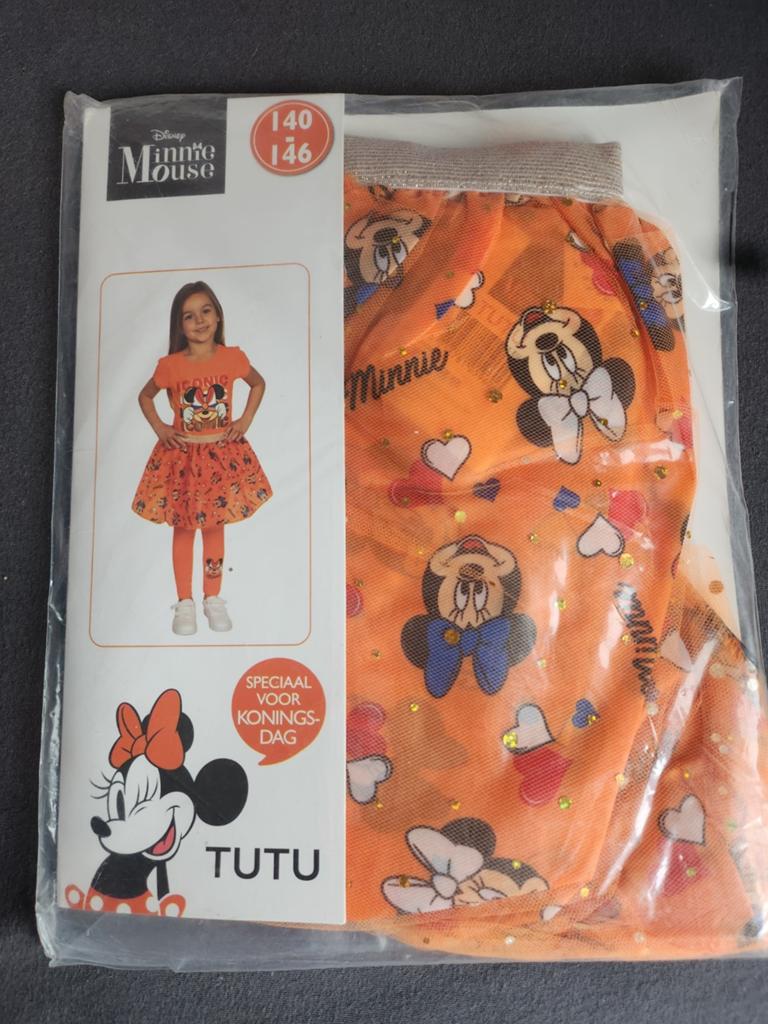 Disney oranje tutu Minnie Mouse 140-146 NIEUW (hartjes), Ophalen of Verzenden, Nieuw, Meisje, Jurk of Rok