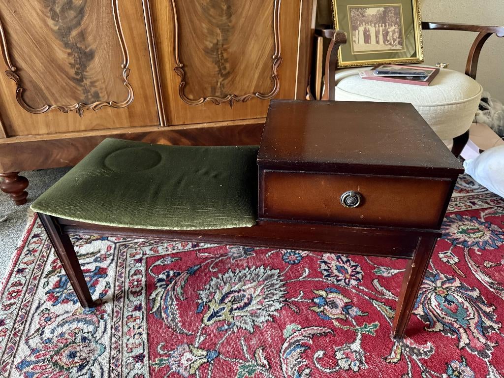 Voetenbankje / bijzettafel, Huis en Inrichting, Gebruikt, 55 tot 75 cm, Rechthoekig, Hout