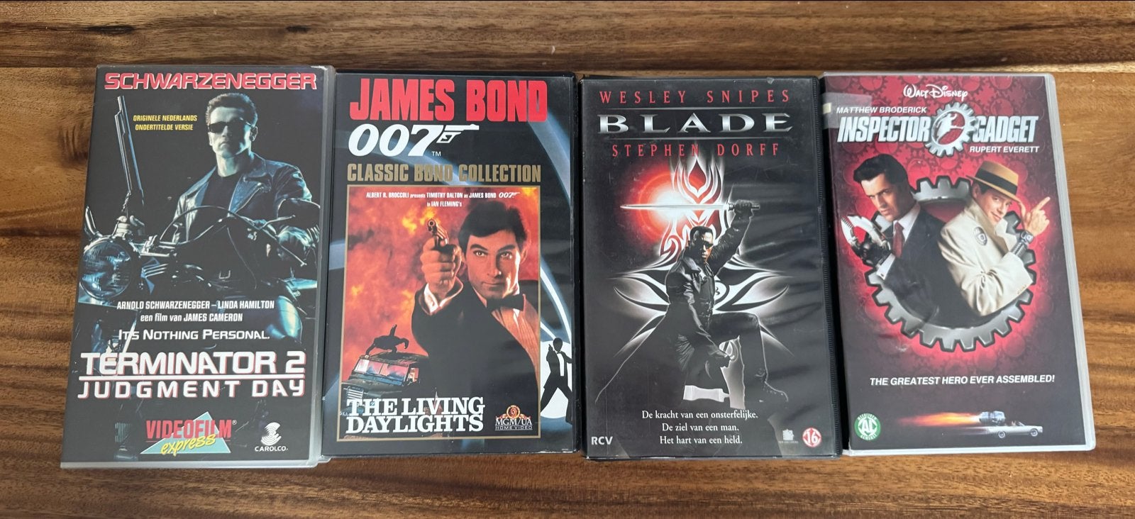 VHS-collectie: Terminator 2, James Bond, Blade, Inspector Ga, Ophalen of Verzenden, Gebruikt, VHS, Nederlands ondertiteld