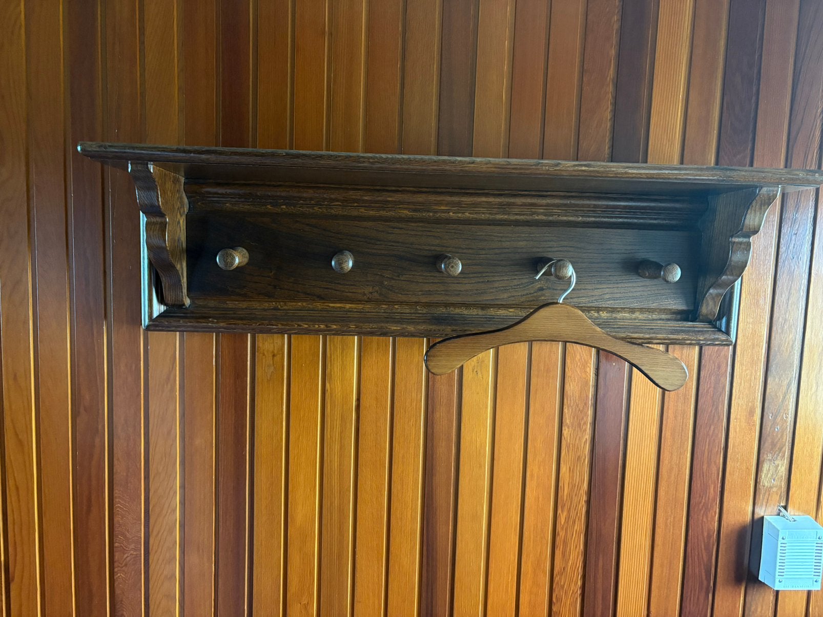 Eiken kapstok met 5 ophang haken, Gebruikt, Minder dan 100 cm, Hout, Ophalen