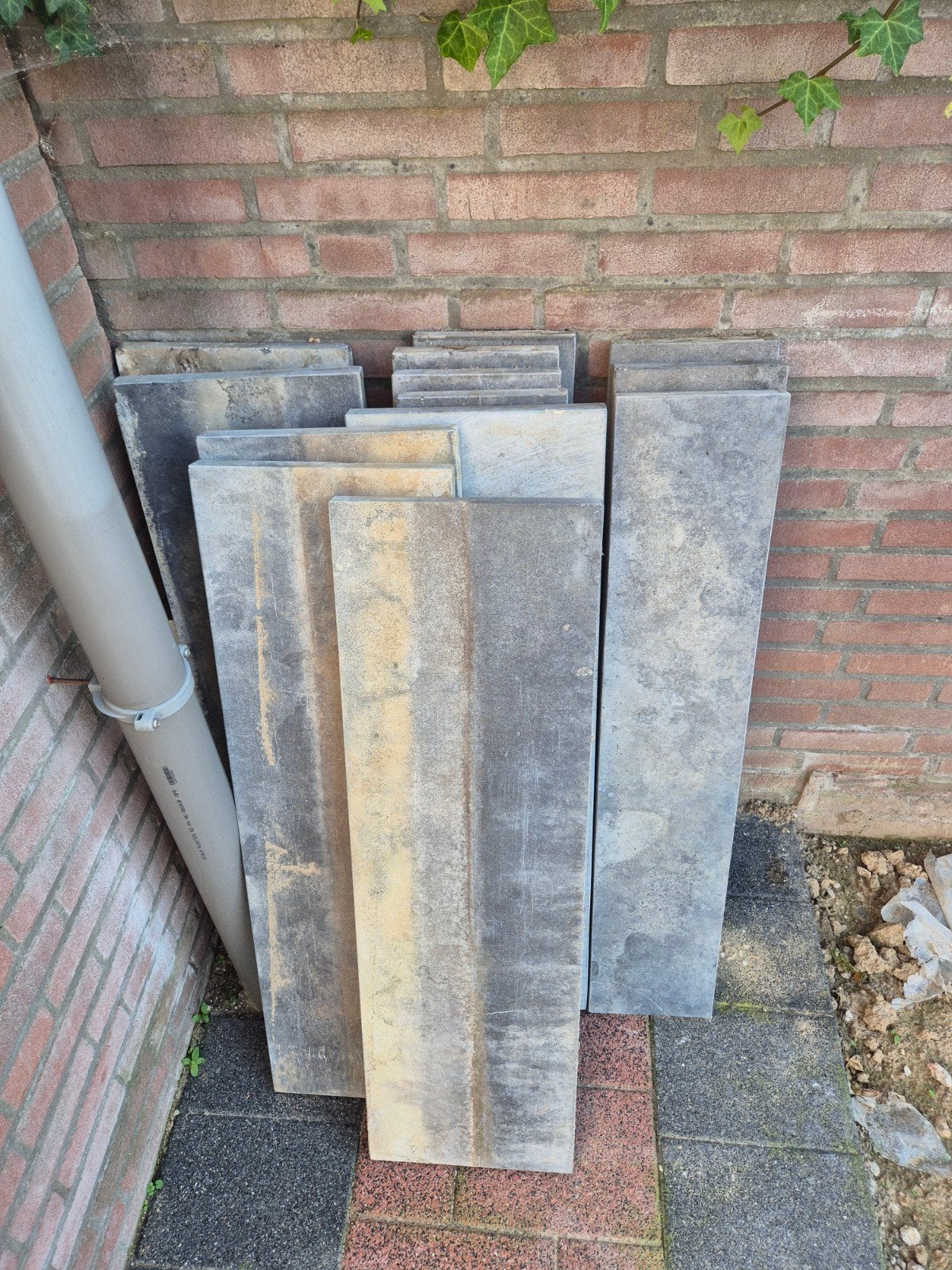 Diverse maten Blauwsteen, Ophalen, Gebruikt, Natuursteen, Terrastegels