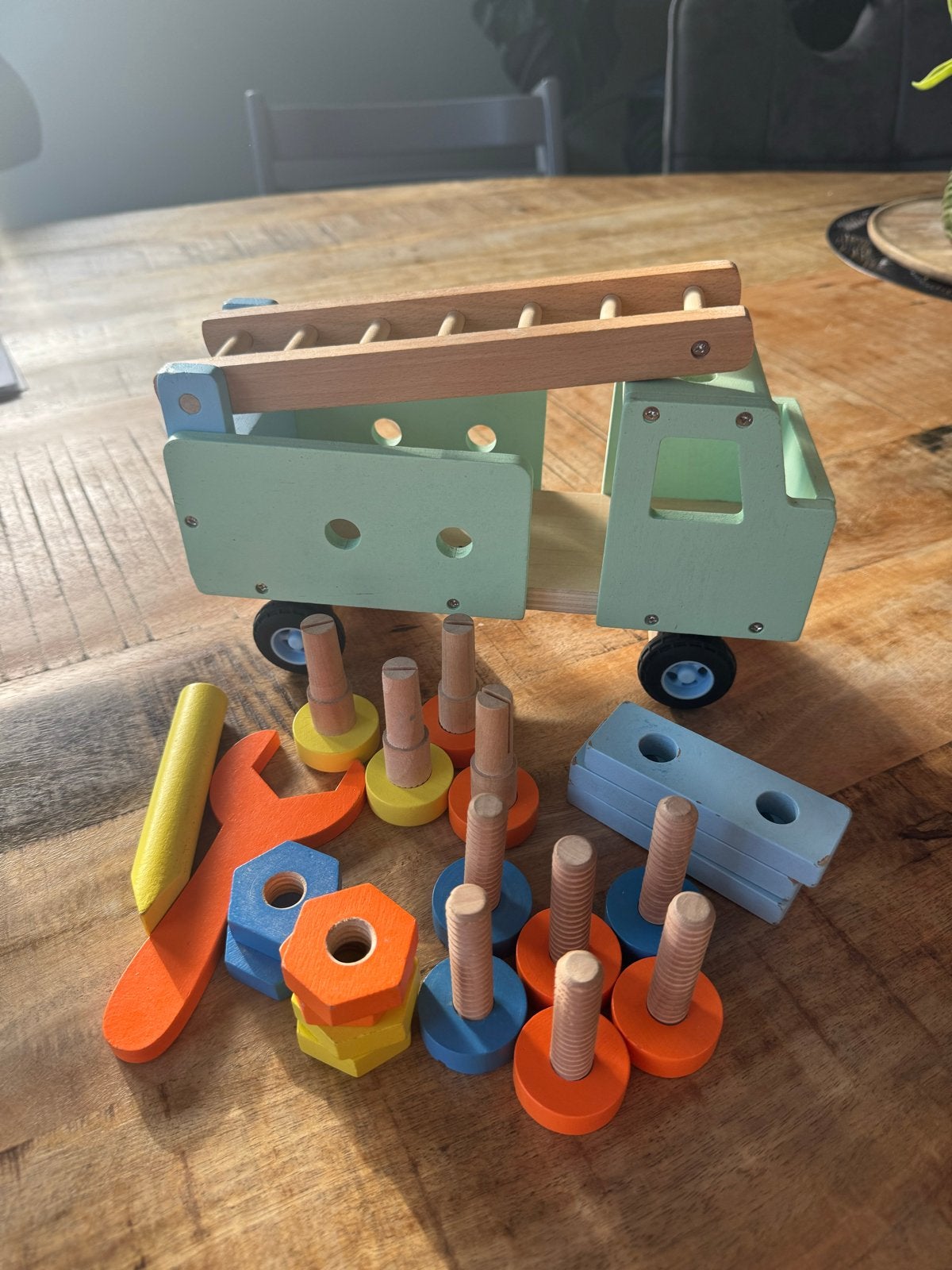 houten constructie truck 22-delig, Ophalen of Verzenden, Zo goed als nieuw, Overige typen