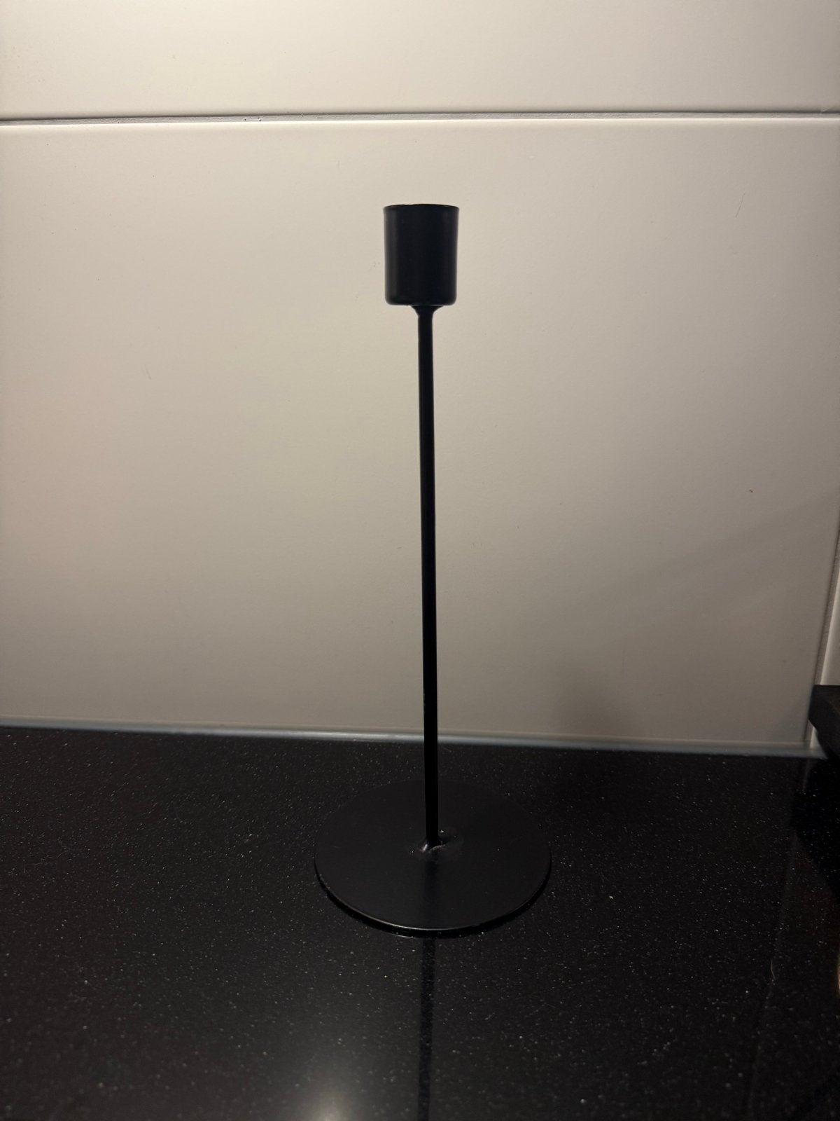 Strakke zwarte kandelaar - Modern design, Gebruikt, Zwart, Ophalen of Verzenden, Metaal