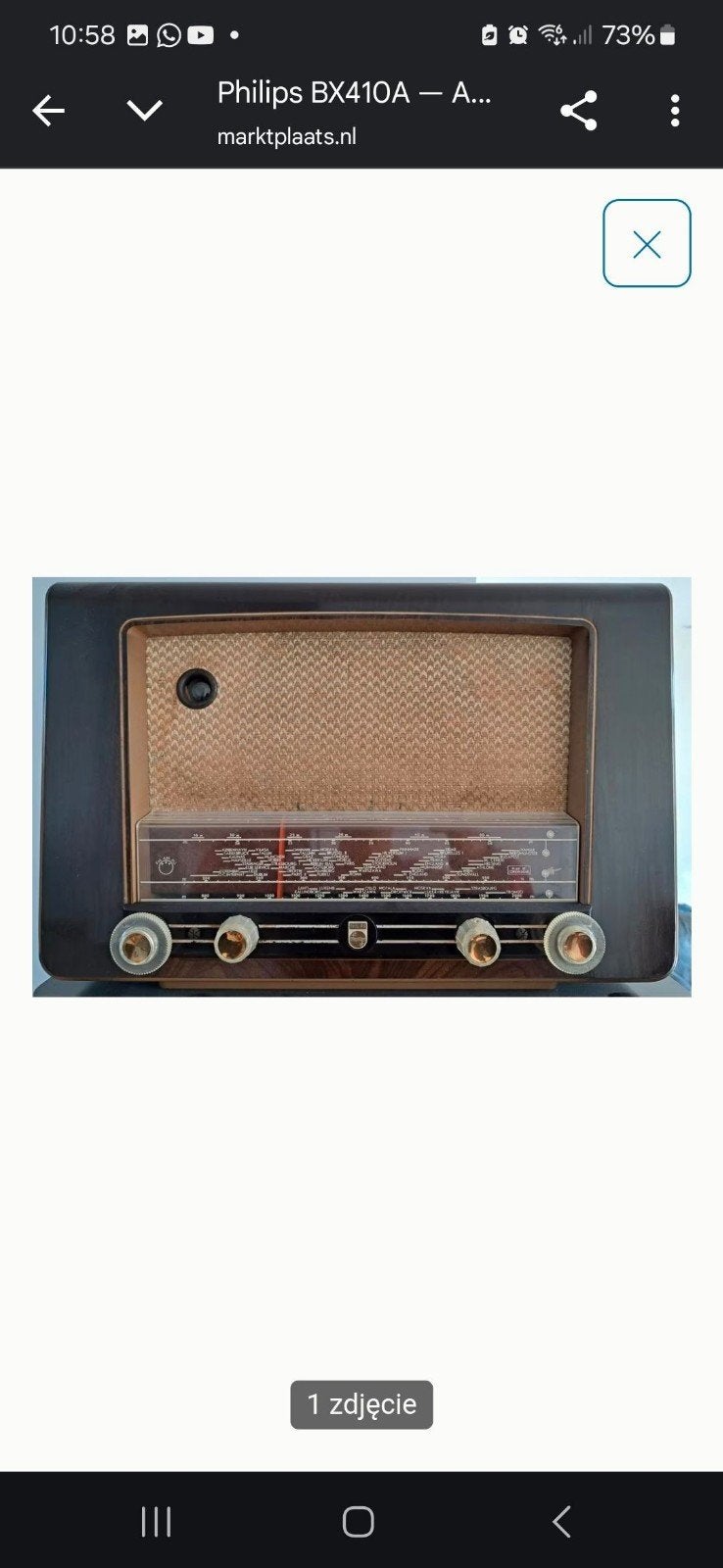 Philips BX410A Antieke Buisradio - Vintage Radio, Ophalen