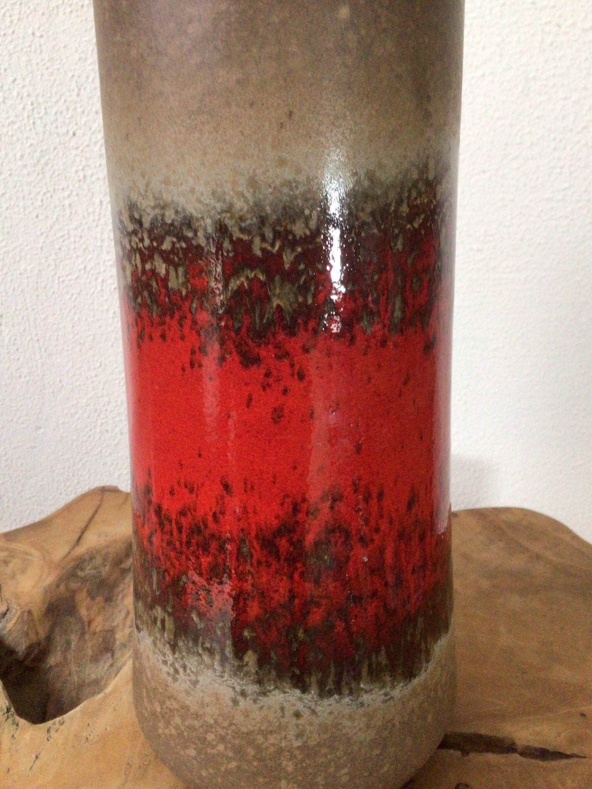 Vintage West Germany vaas, jaren 70, rood., Ophalen of Verzenden