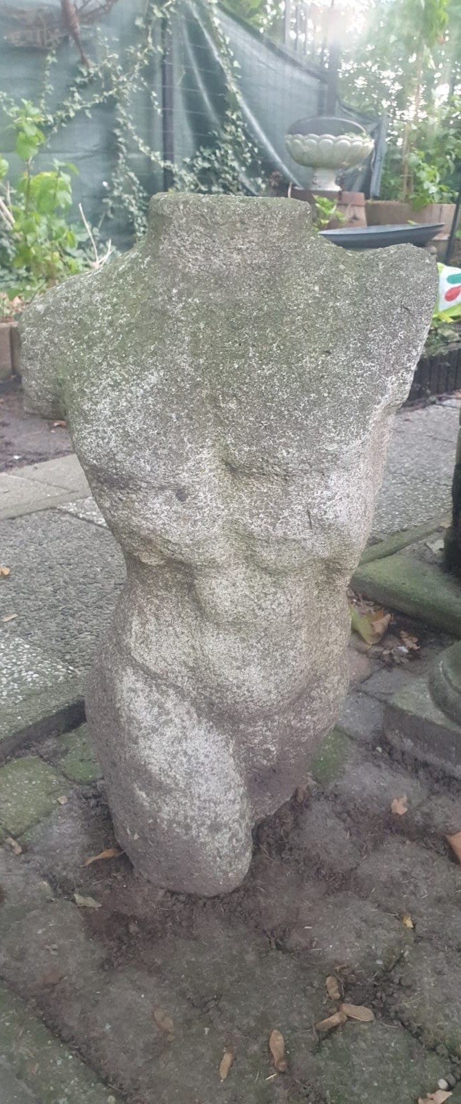 Decoratieve Torso/ Buste Man van Beton - Tuinbeeld, Ophalen, Gebruikt, Klassiek, Grijs