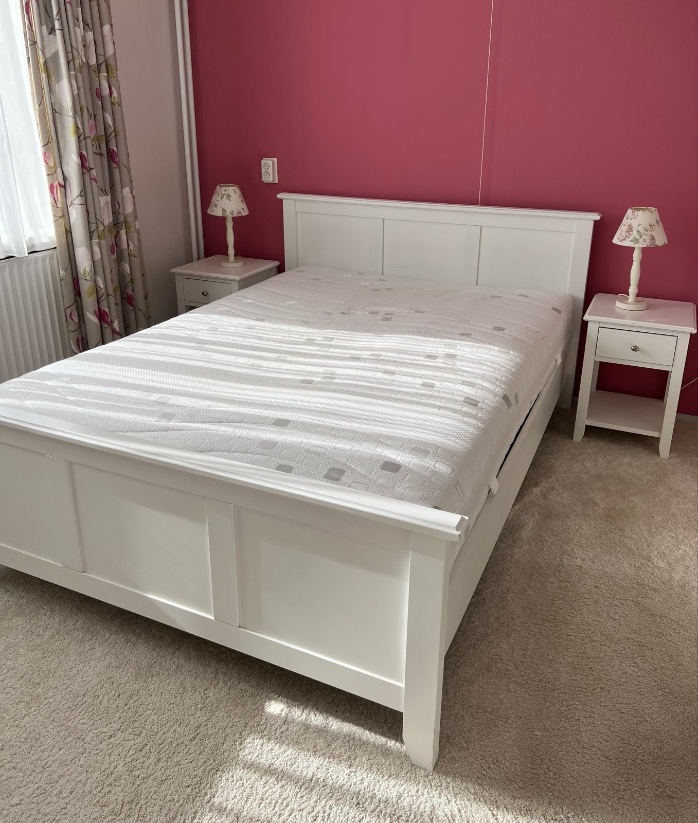 Bed 140 van BeterBed met diamant matras zgan, Ophalen, Wit, Tweepersoons, 140 cm