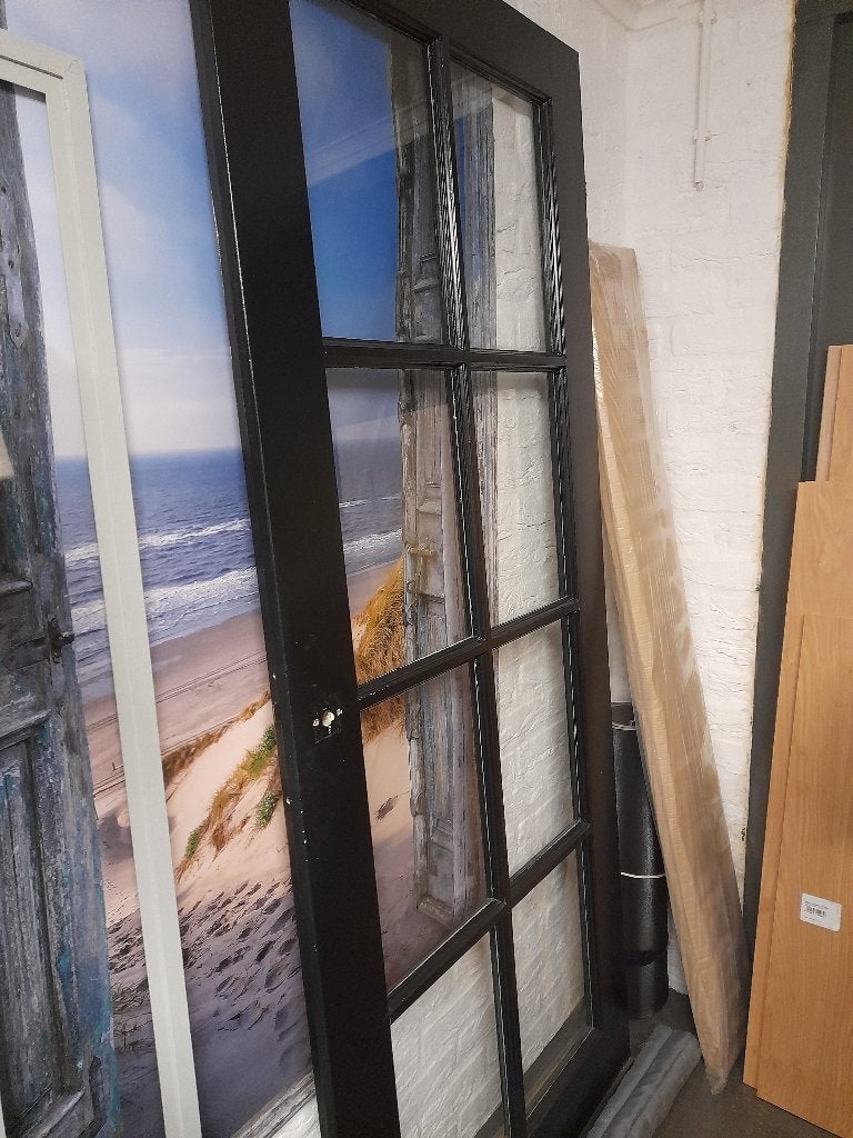 Binnendeur met glas rechtsdraaiend, Doe-het-zelf en Verbouw, Ophalen, Gebruikt, 80 tot 100 cm, Binnendeur