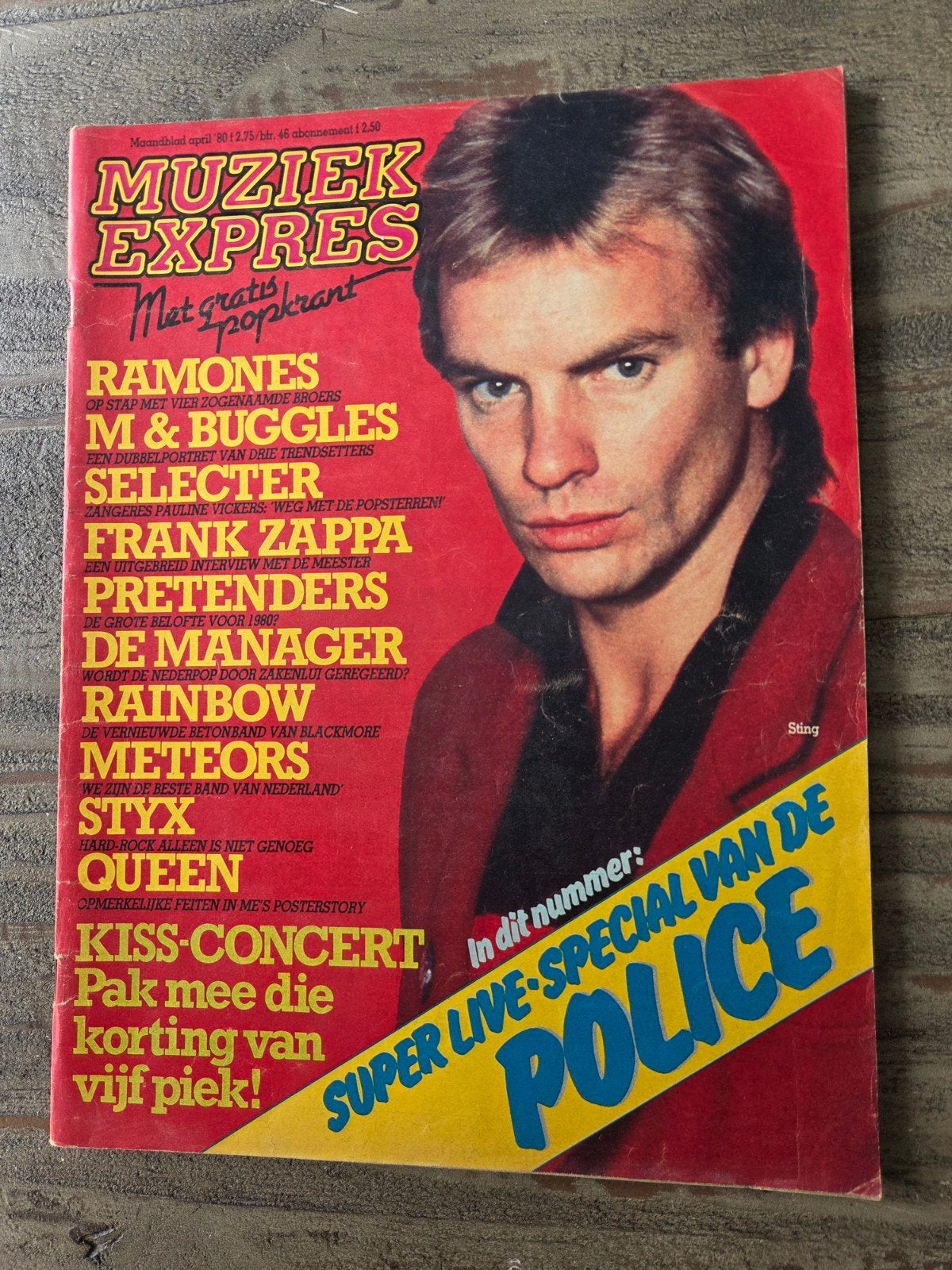 Muziek Expres april '80 - Cover: Sting (The Police), Ophalen of Verzenden, Gelezen, Artiest