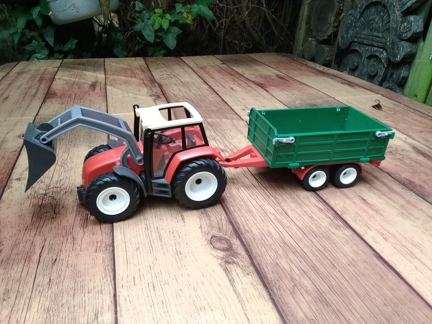 Playmobil tractor met voorlader en aanhanger, Ophalen of Verzenden, Gebruikt