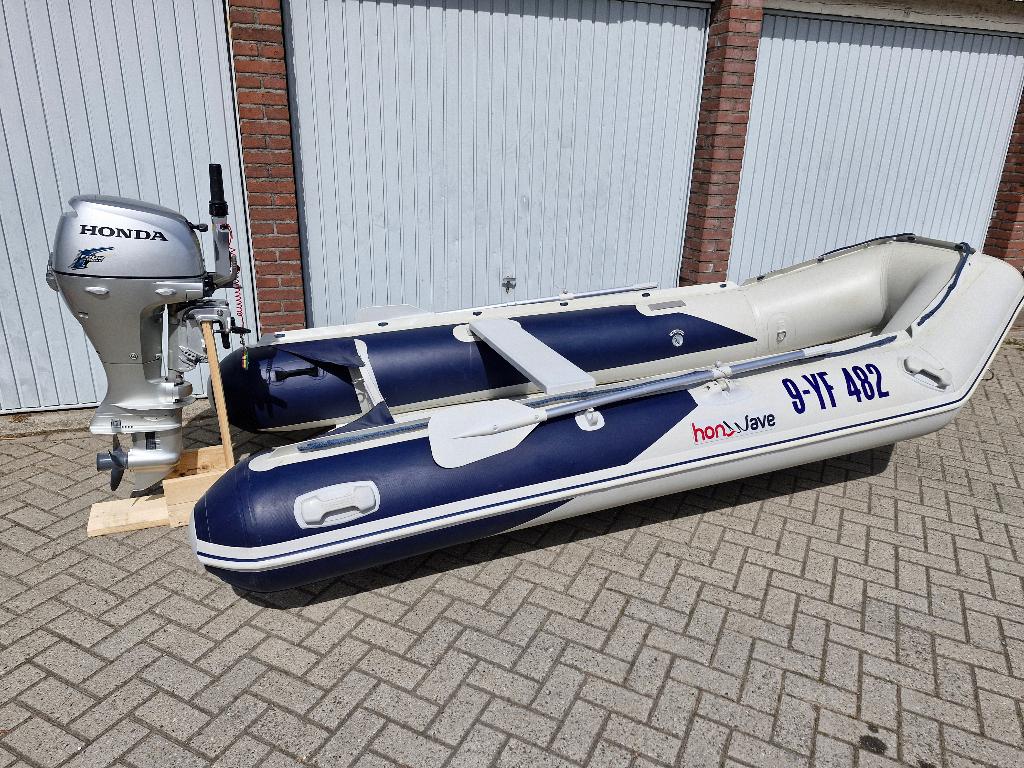 Honda Honwave T38 Airdeck met Honda 8 pk 4 takt motor, Watersport en Boten, 8 pk, Gebruikt, 4 m, 2 m