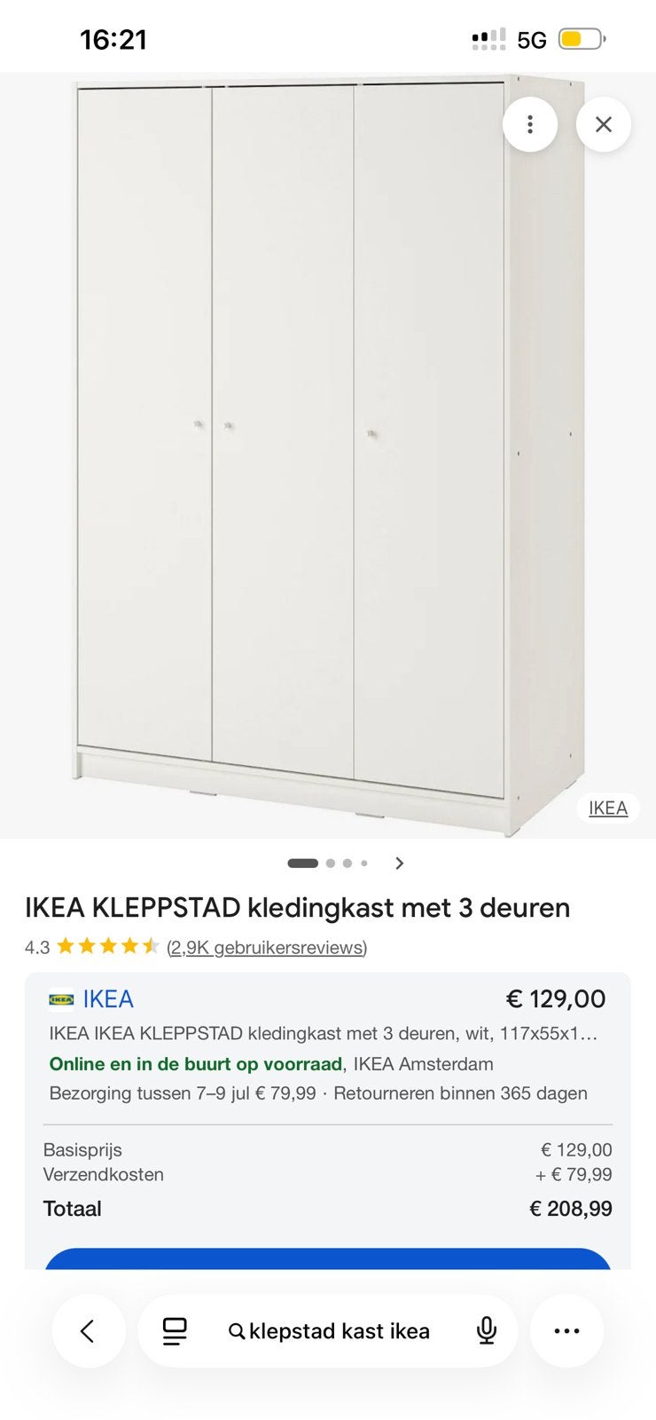 Kleppstad kast MOET WEG, Ophalen, Zo goed als nieuw, 25 tot 50 cm